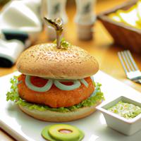 Trident salmon burger