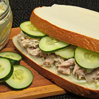 Tuna mayo and cucumber sandwich