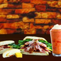 Turkey bacon ranch sandwich tropical smoothie