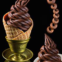 Twisted chocolate ice cream