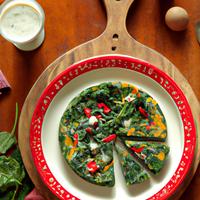 Veggies made great egg white spinach frittata