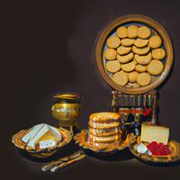 Vintage cheese and crackers