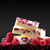 White chocolate raspberry bumper bar