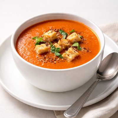 A cup of panera tomato soup