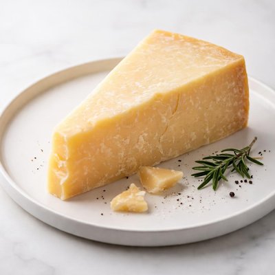 A piece of hard cheese