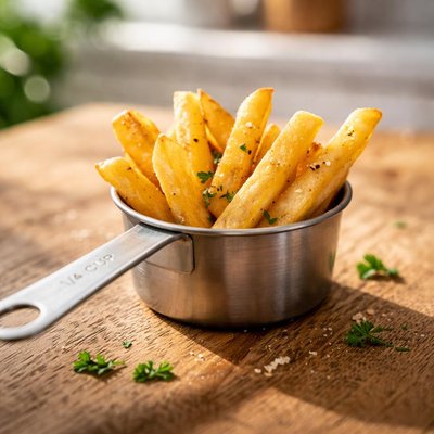 A quarter of a cup of fries