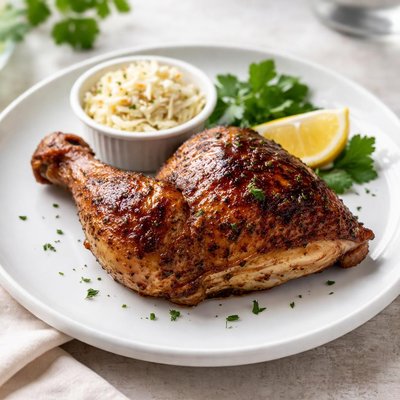 A quarter of rotisserie chicken