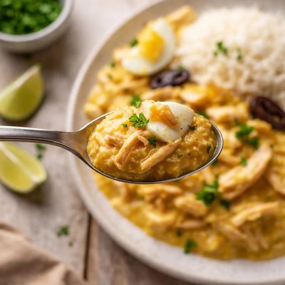 A tablespoon of aji de gallina