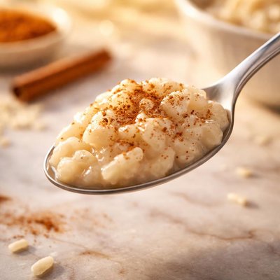 A tablespoon of arroz con leche