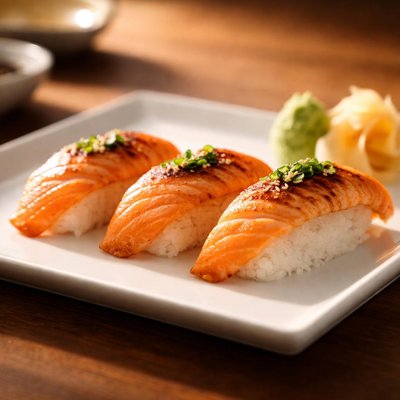 Aburi salmon nigiri