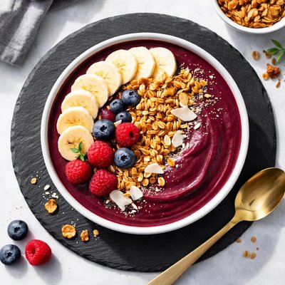 Acai bowl with banana and granola