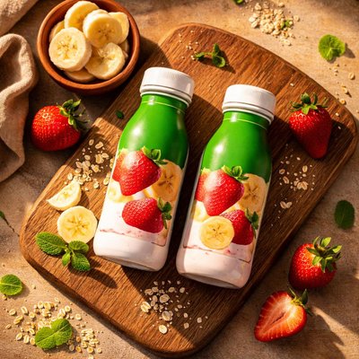 Activia probiotic yogurt drink strawberry banana