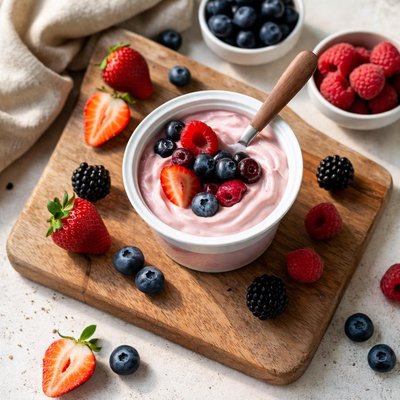 Activists mixed berry yogurt