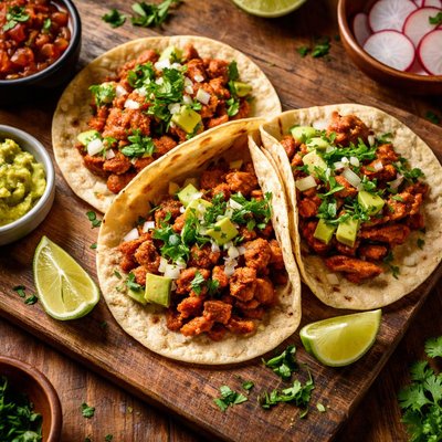 Adobado chicken taco