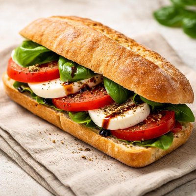 Afe nero caprese sandwich