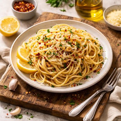 Aglio olio linguini