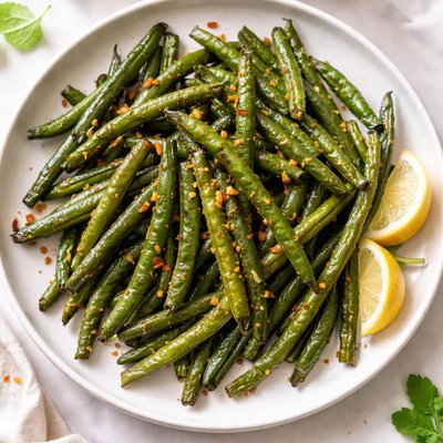 Air-fried green beans