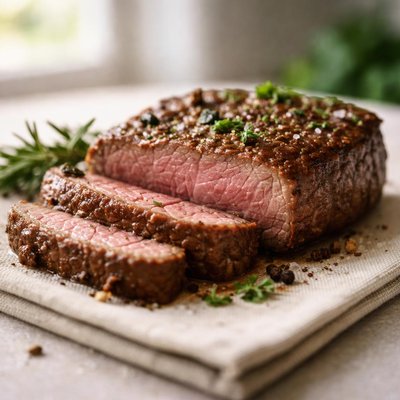 Air-fried steak