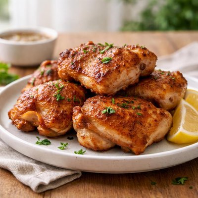 Air fried boneless chicken thigh