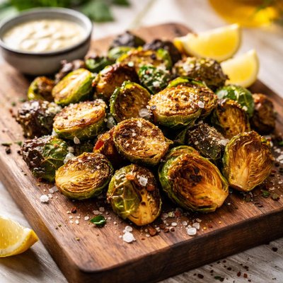 Air fried brussel sprouts