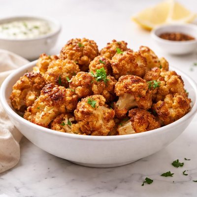 Air fried cauliflower
