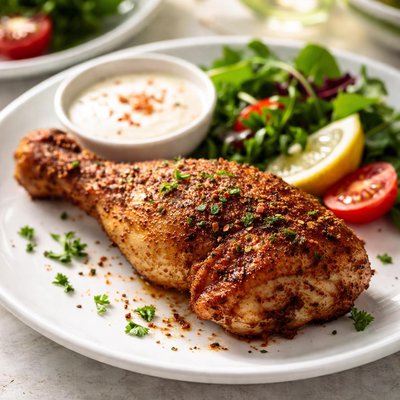 Air fried chicken leg