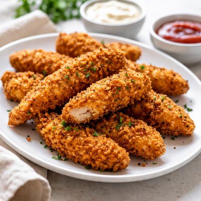 Air fried chicken strips
