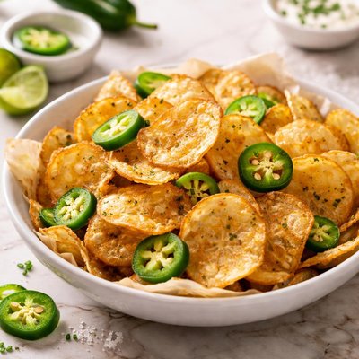 Air fried kettle jalapeno chips