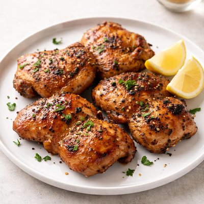 Air fried lean chicken thigh