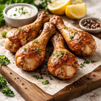 Air fried lean drumsticks