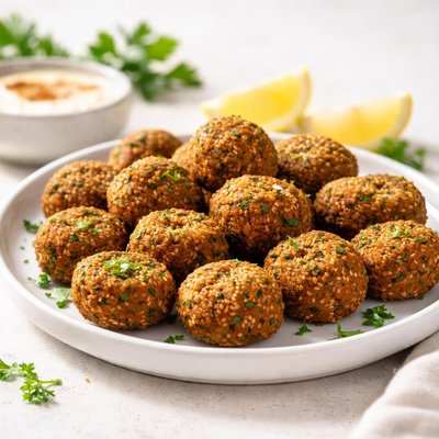Air fried mini falafel