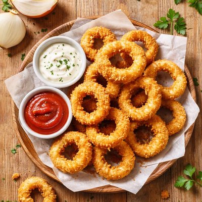 Air fried onion rings