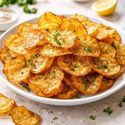Air fried potato chips