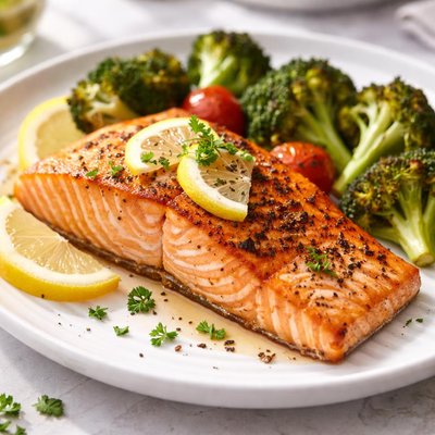 Air fried salmon fillet