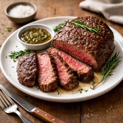 Air fried steak meat
