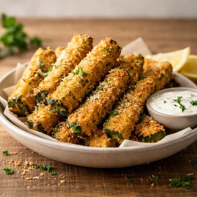 Air fried zucchini fries