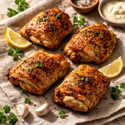 Airfried chicken thighs