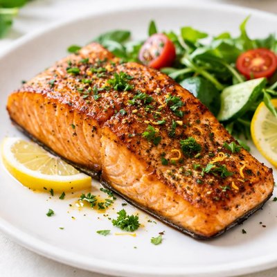 Airfried salmon