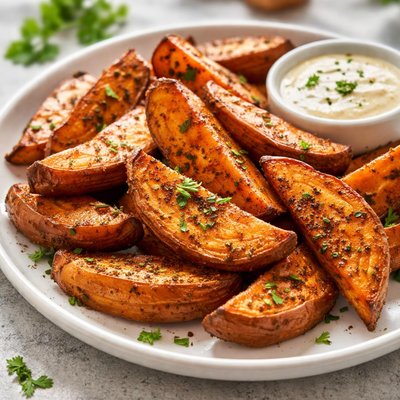 Airfried sweet potatoes