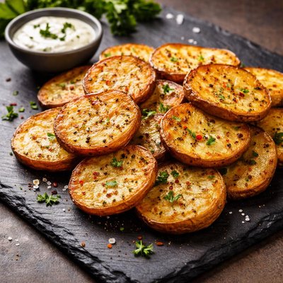 Airfryed potatoe slices