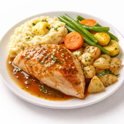 Airplane klm chicken dinner