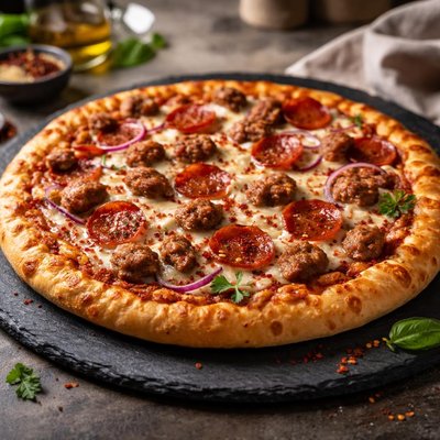 Aldi sausage and pepperoni pizza