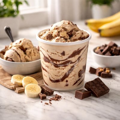 Alex ice cream banana chocolate