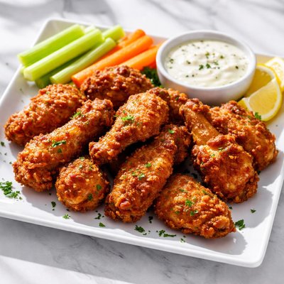 Alitas de pollo fritas