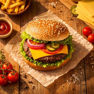 Almarai cheese slices burger