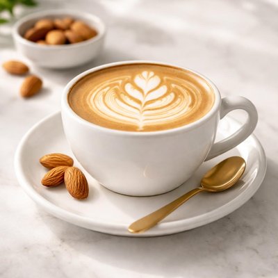 Almomd milk flat white