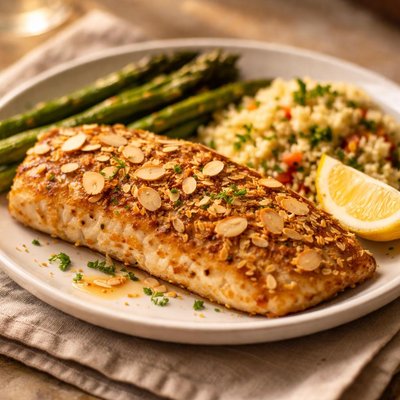 Almond-crusted fish