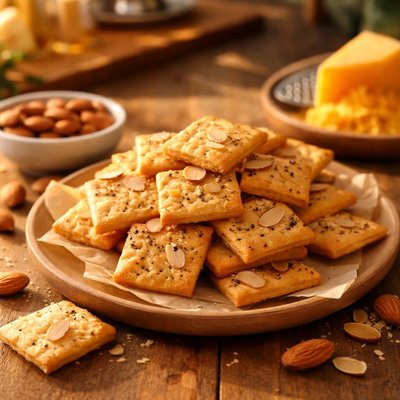 Almond cheddar crackers
