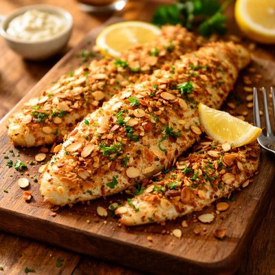 Almond crusted sole