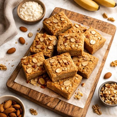 Almond flour bars nutty banana bread soft baked